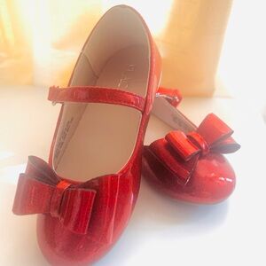 Glitter Red bow knot Mary Jane girls flat from children’s place